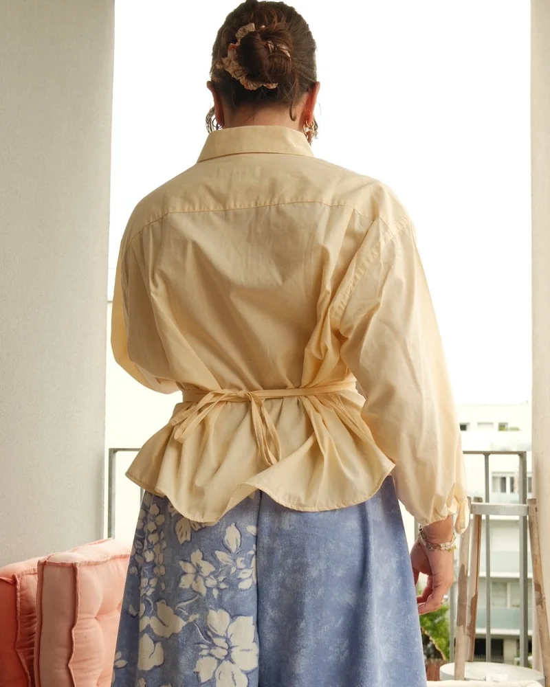 Chemise jaune upcyclée