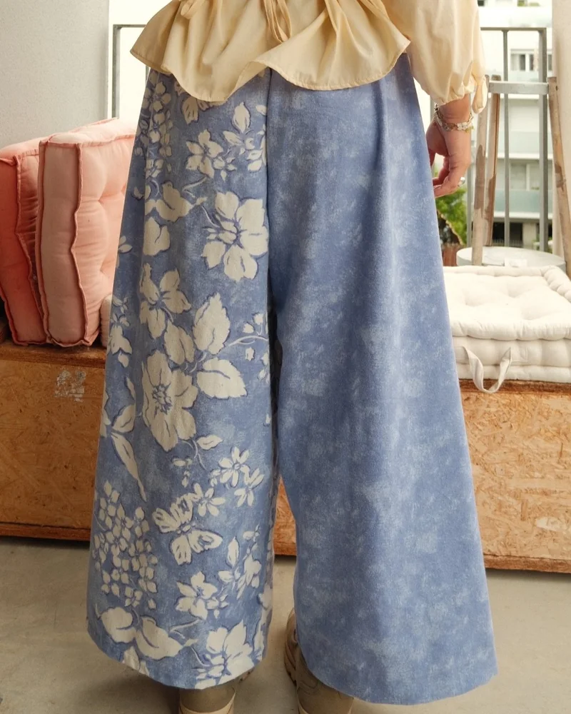 Pantalon fluide fleuri